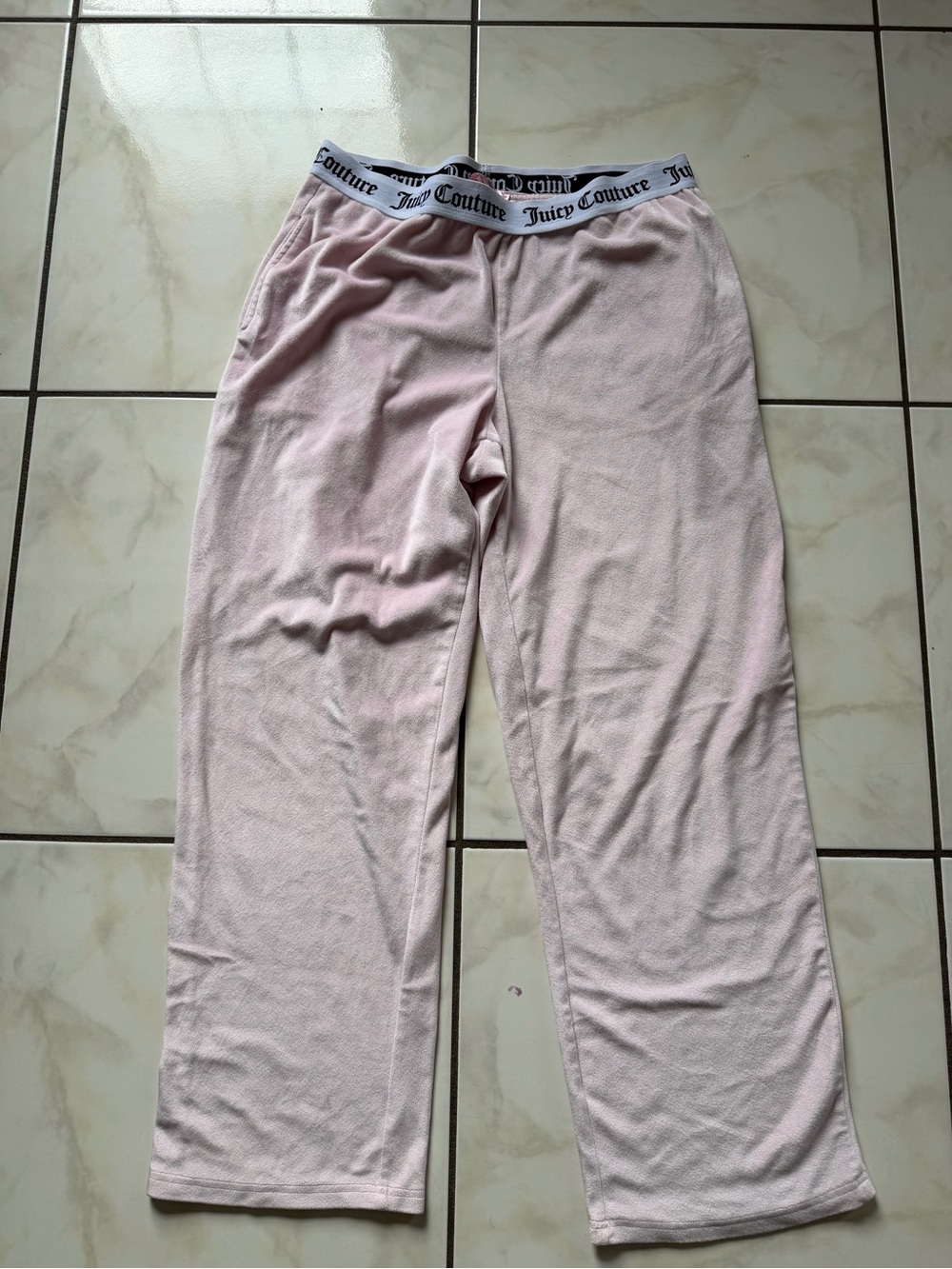 Juicy Couture Light Pink Girls' Sweatpants with Logo Waistband